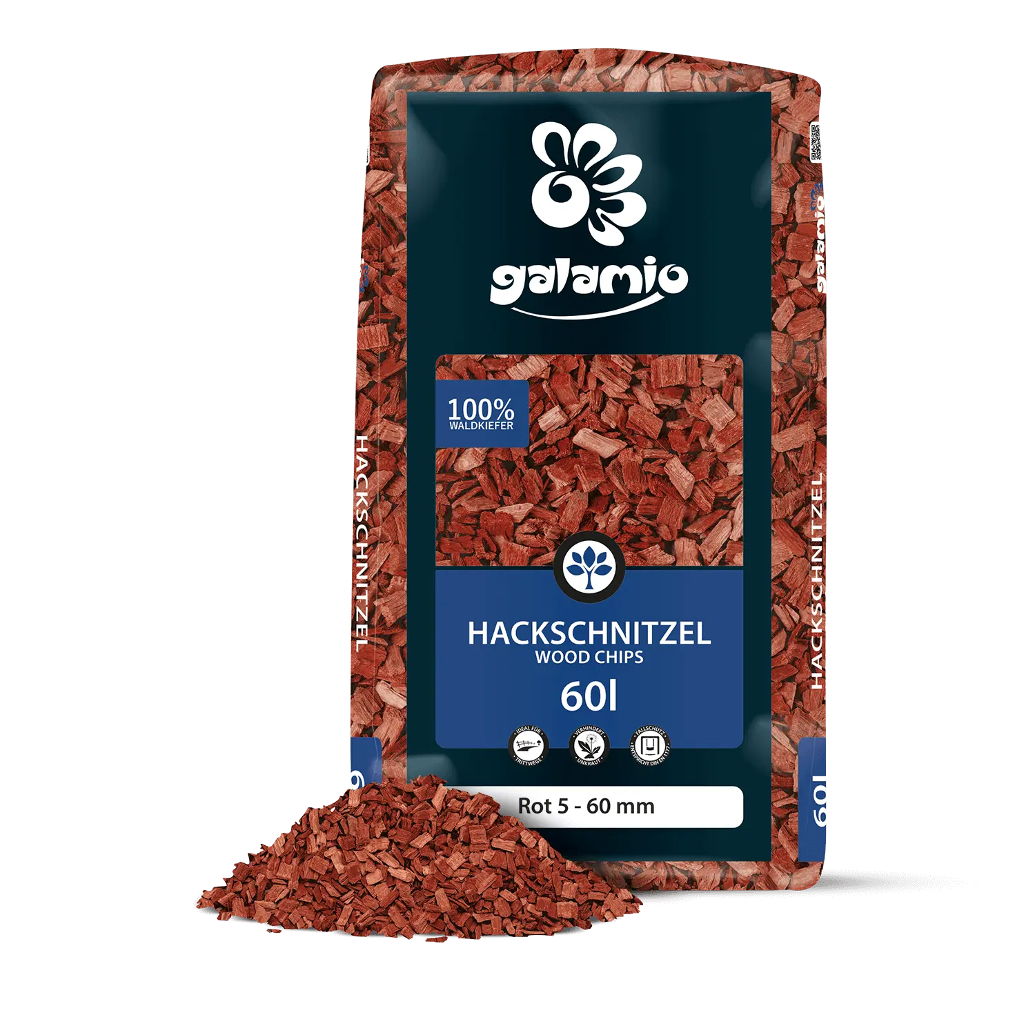 Holzhackschnitzel rot