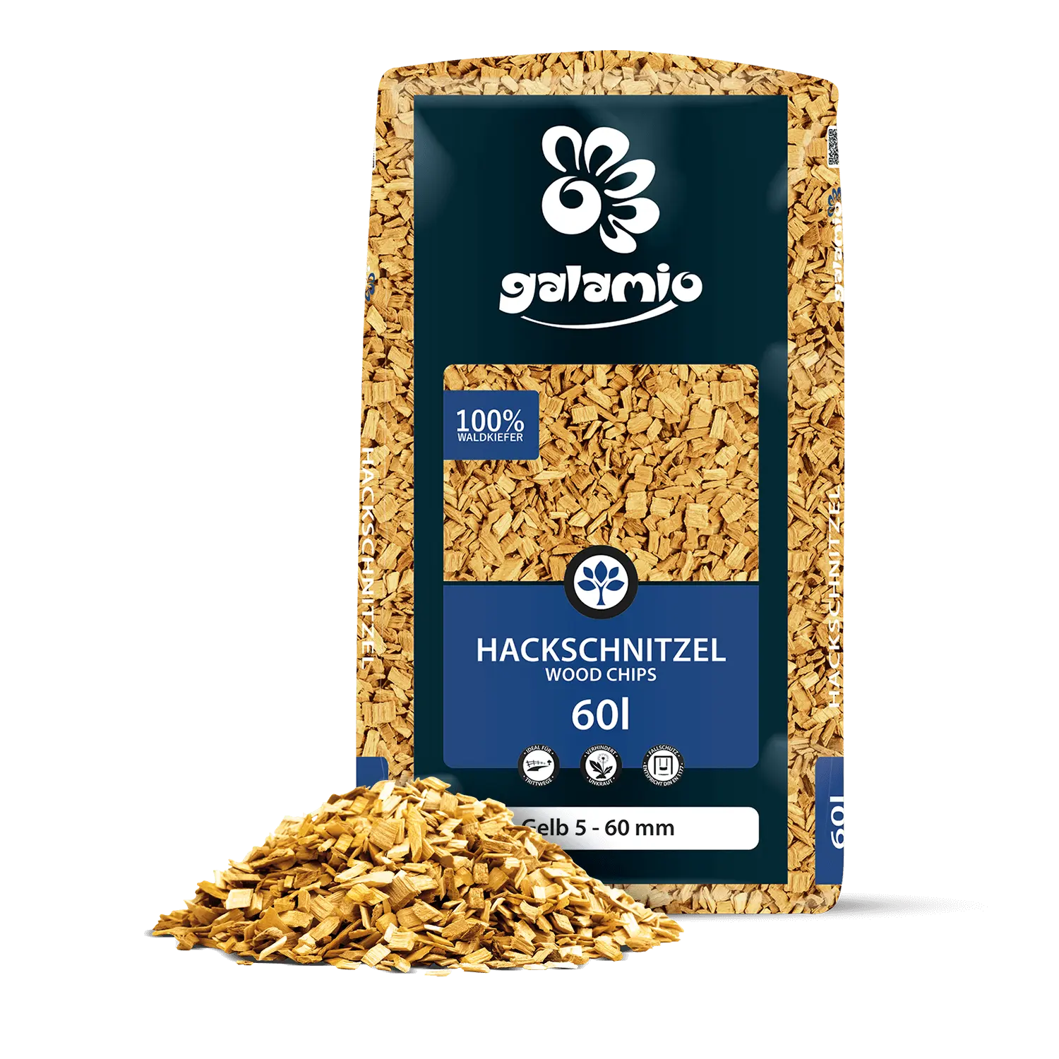 Holzhackschnitzel gelb