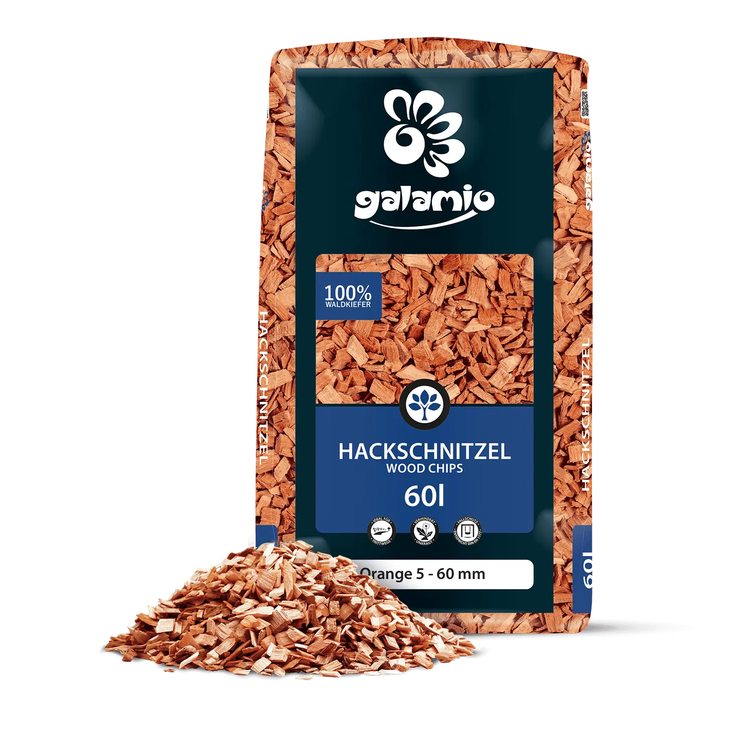 Holzhackschnitzel orange